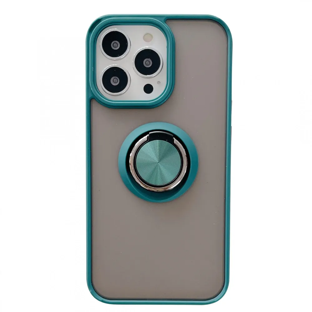 Husa de protectie Vivimall compatibila cu Apple iPhone 13,Defender cu prindere inel,Verde