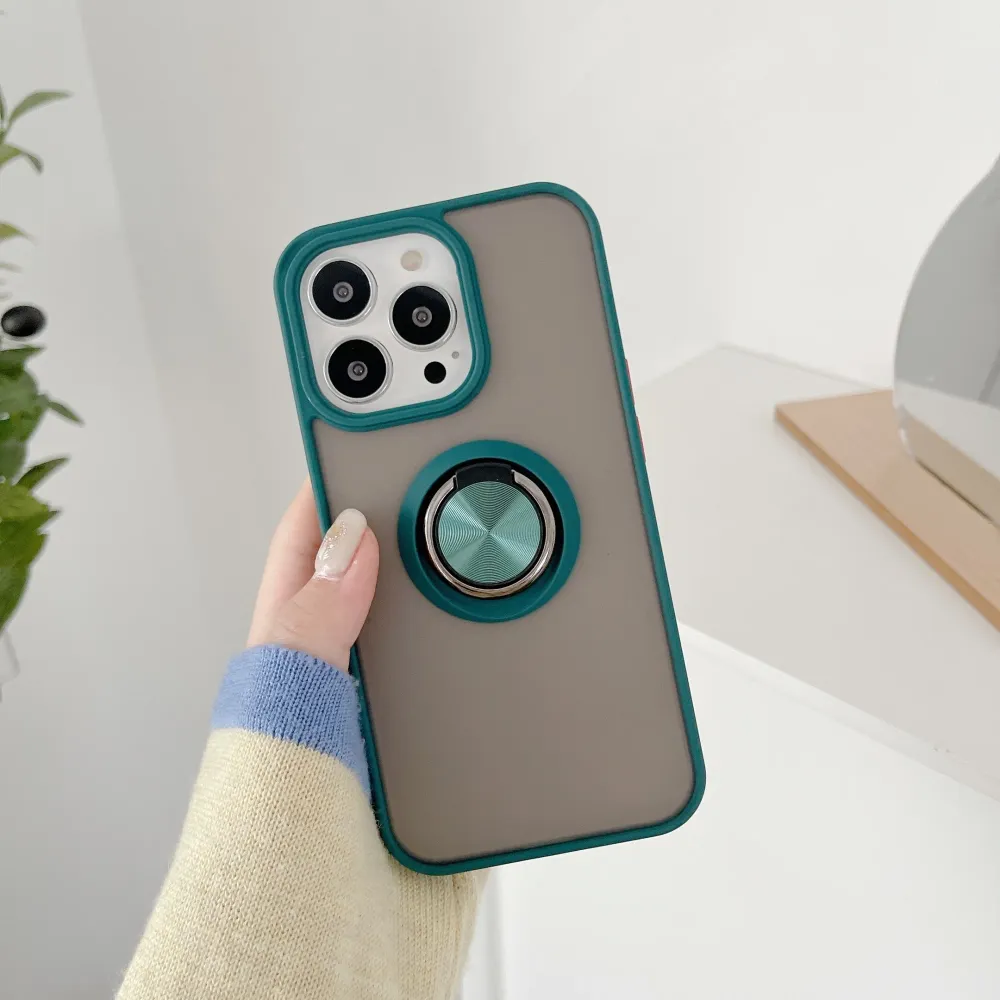 Husa de protectie Vivimall compatibila cu Apple iPhone 13,Defender cu prindere inel,Verde