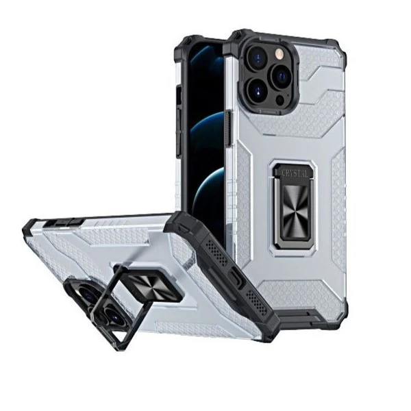 Husa de protectie Vivimall compatibila cu Apple iPhone 13 Pro Acrylic Armor cu suport Negru
