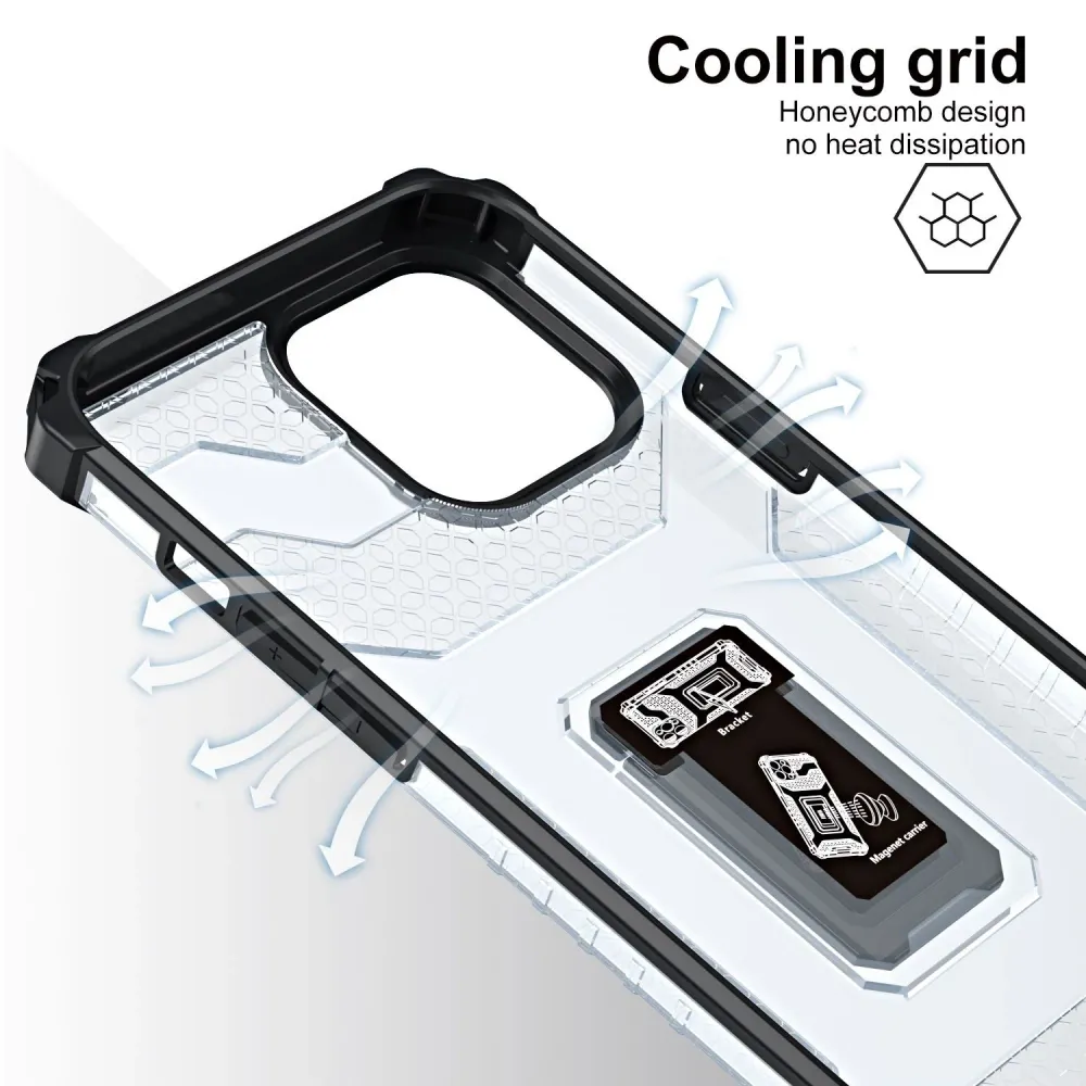 Husa de protectie Vivimall compatibila cu Apple iPhone 13 Pro Acrylic Armor cu suport Negru
