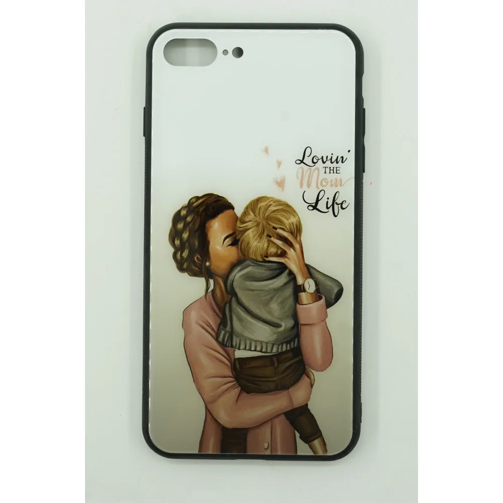 Husa protectie, Vivimall, compatibila cu Apple iPhone 12 Pro Max Glass print Lovin Mom Multicolor