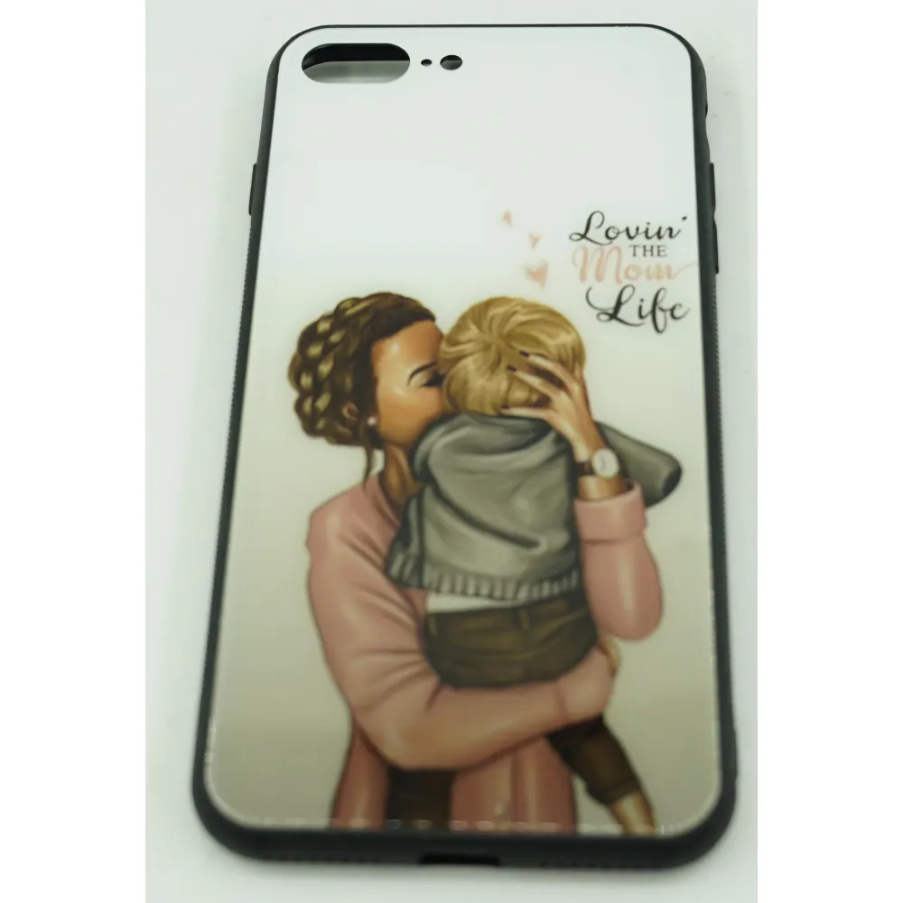 Husa protectie, Vivimall, compatibila cu Apple iPhone 12 Pro Max Glass print Lovin Mom Multicolor