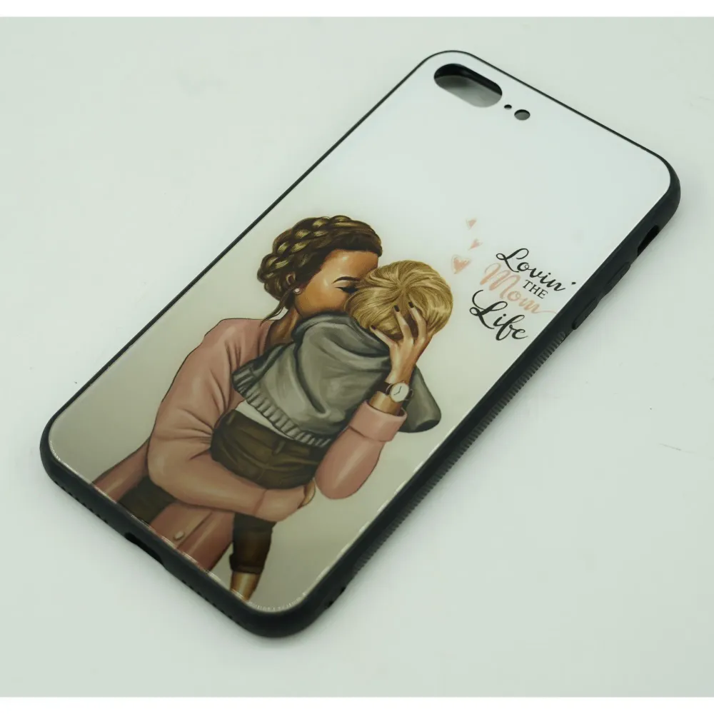 Husa protectie, Vivimall, compatibila cu Apple iPhone 12 Pro Max Glass print Lovin Mom Multicolor