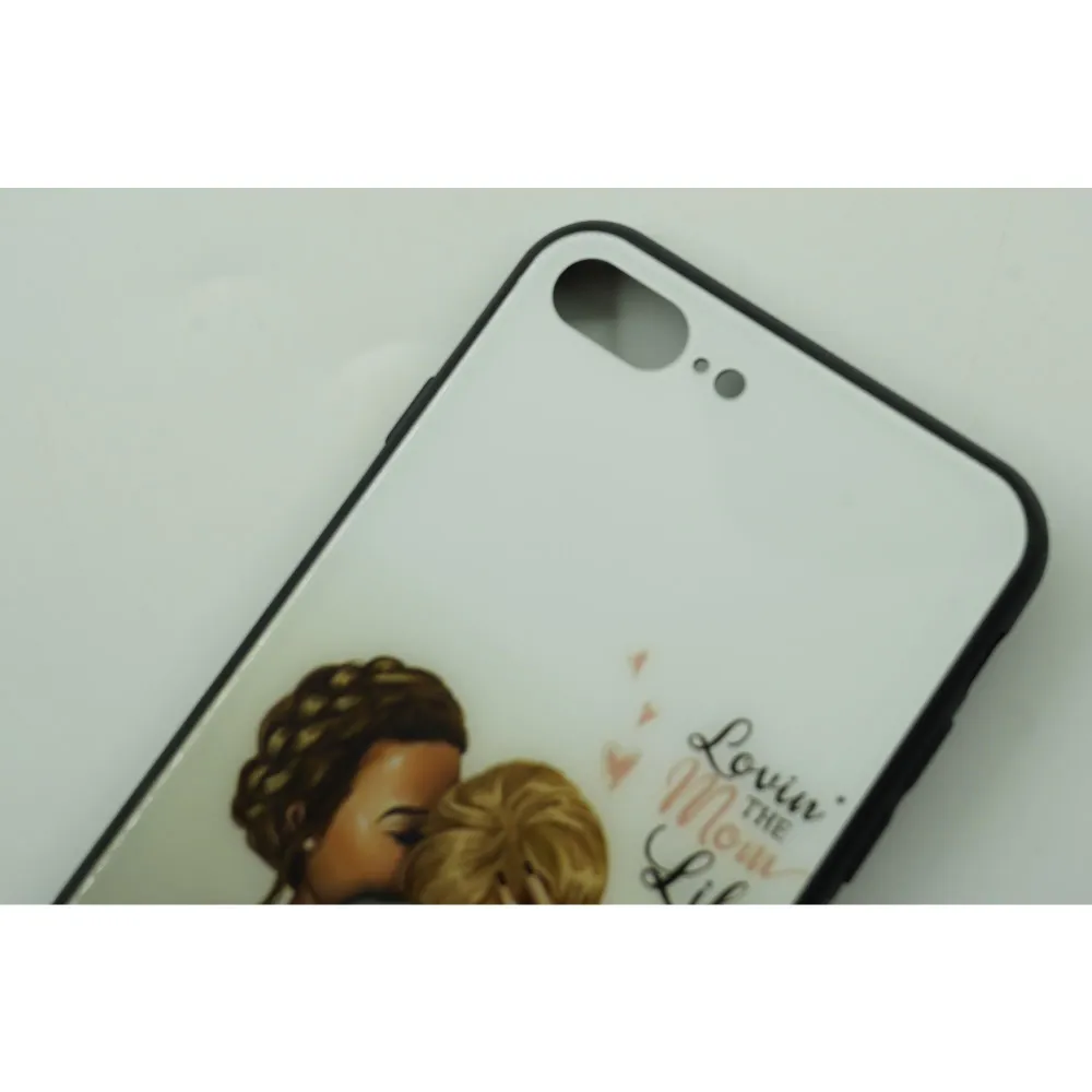 Husa protectie, Vivimall, compatibila cu Apple iPhone 12 Pro Max Glass print Lovin Mom Multicolor