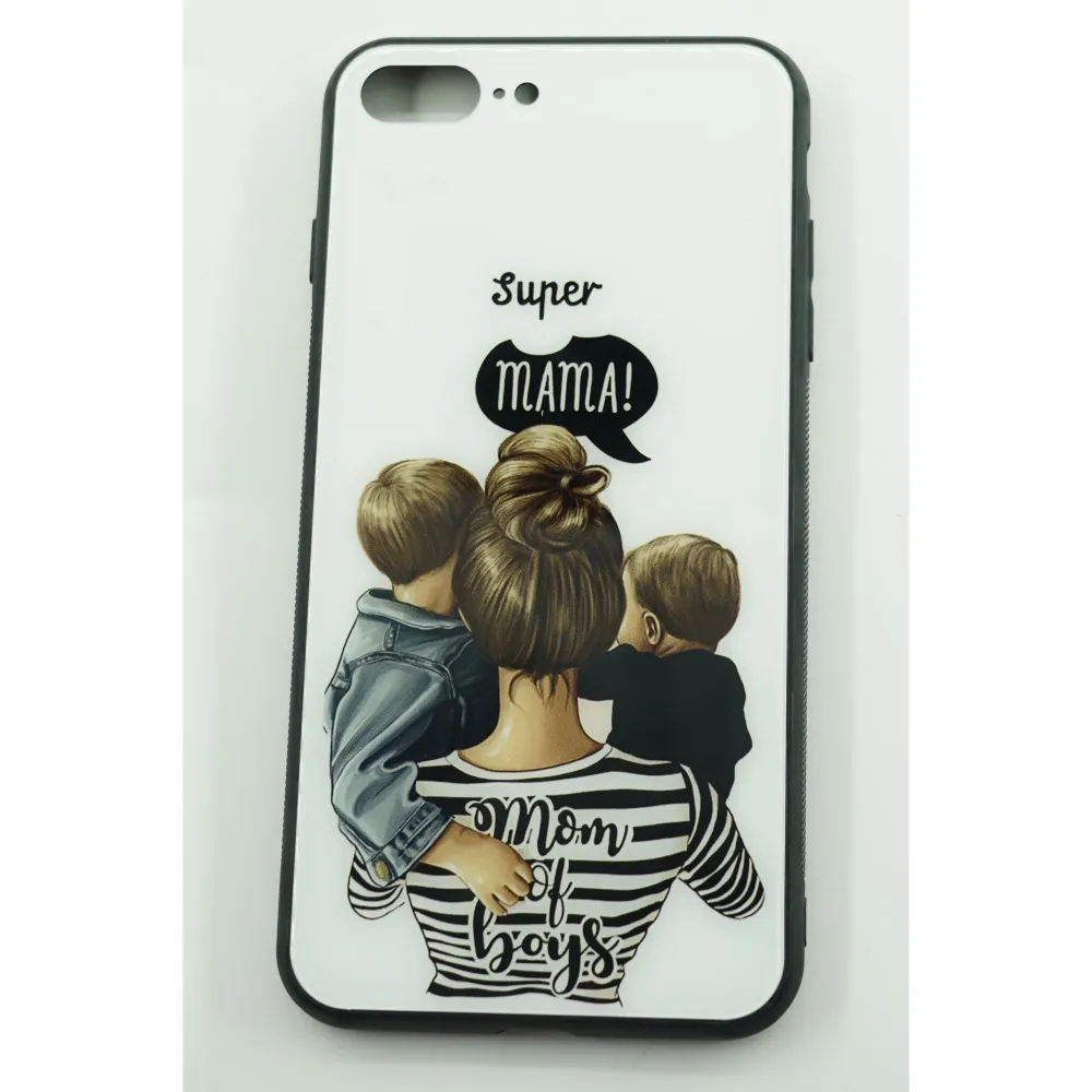 Husa protectie Vivimall compatibila cu Apple iPhone 11 Pro Glass print Super Mom Multicolor