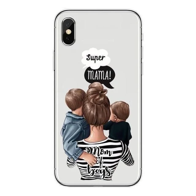 Husa protectie Vivimall compatibila cu Apple iPhone 11 Pro Glass print Super Mom Multicolor