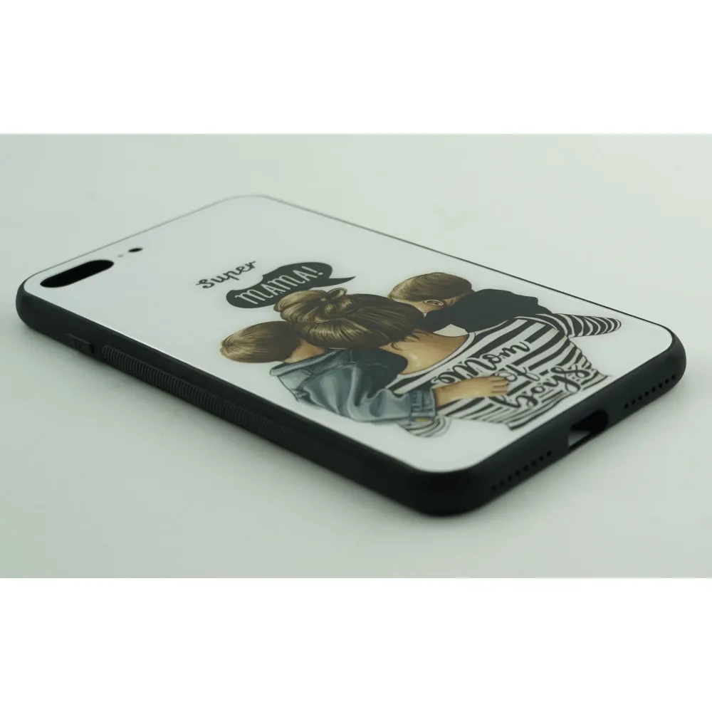 Husa protectie Vivimall compatibila cu Apple iPhone 11 Pro Glass print Super Mom Multicolor