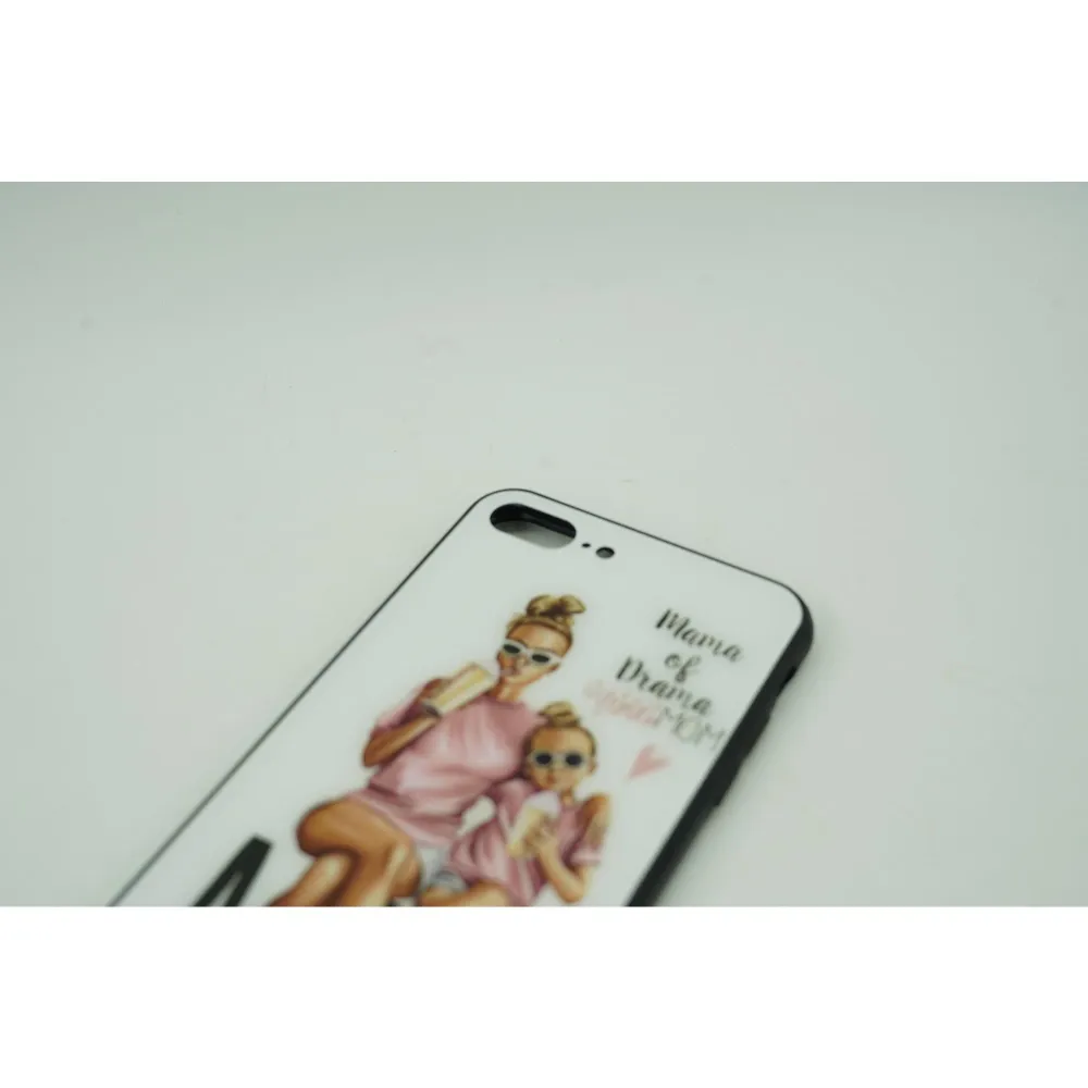 Husa protectie Vivimall compatibila cu Huawei P30 Lite Glass print Mama Drama Multicolor