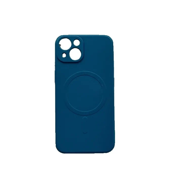 Husa protectie Vivimall compatibila cu iPhone 12 (6.1), Liquid MagSafe, ring-shaped, magnetica, Albastru