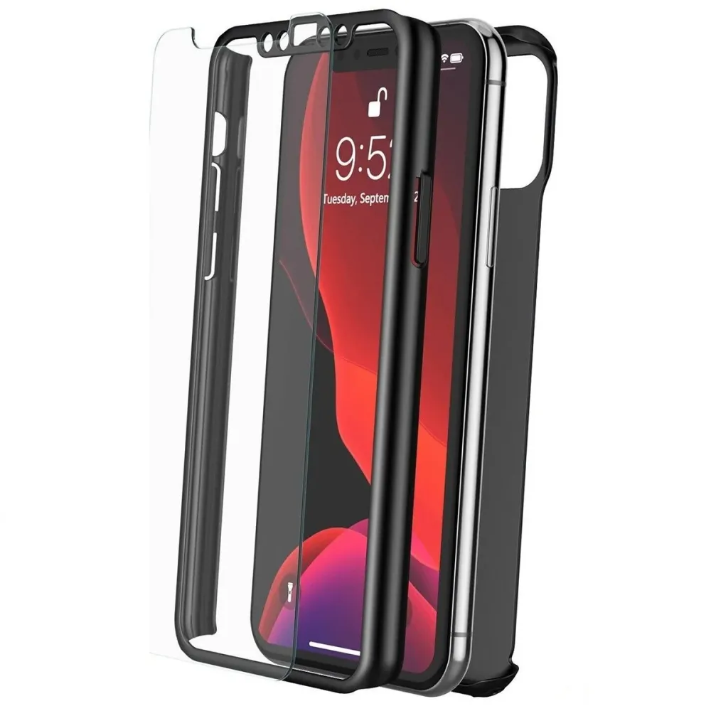 Husa de protectie Vivimall compatibila cu Samsung A22 4G, Full Cover 360, Negru + Folie de protectie
