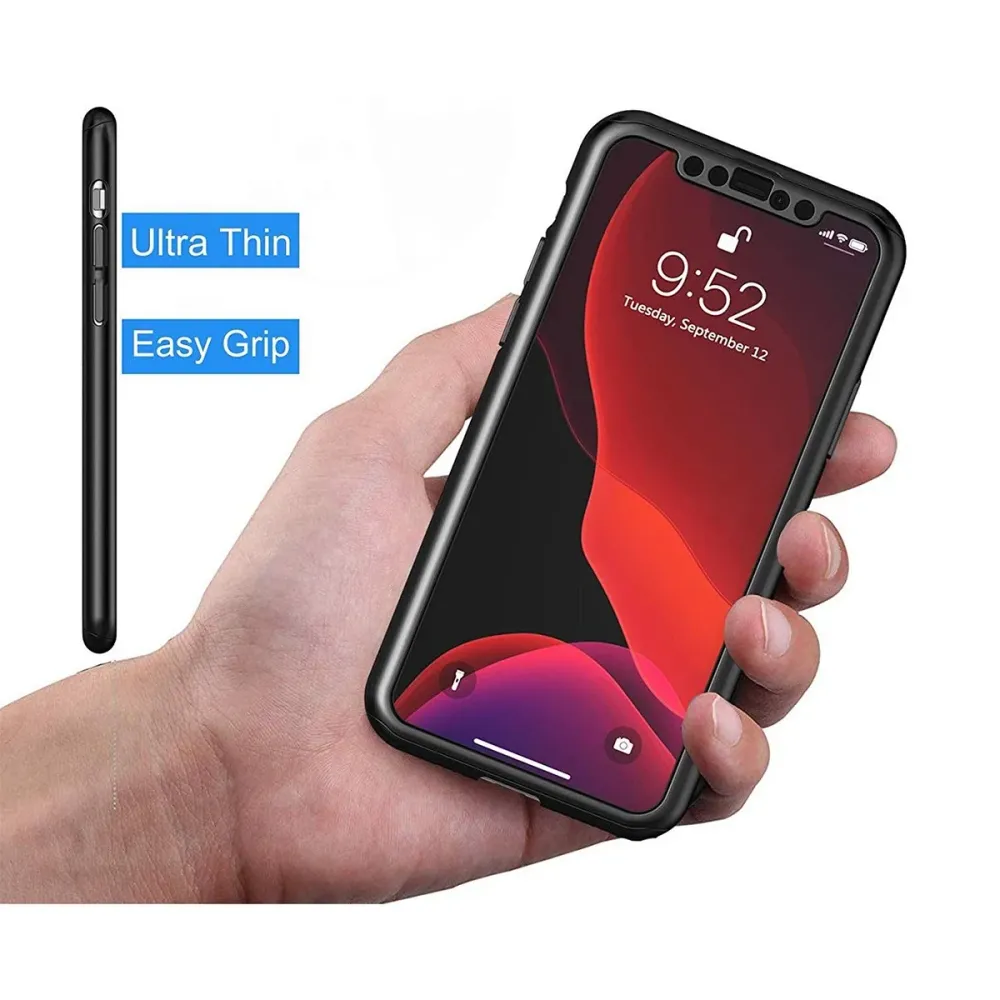 Husa de protectie Vivimall compatibila cu Samsung A22 4G, Full Cover 360, Negru + Folie de protectie
