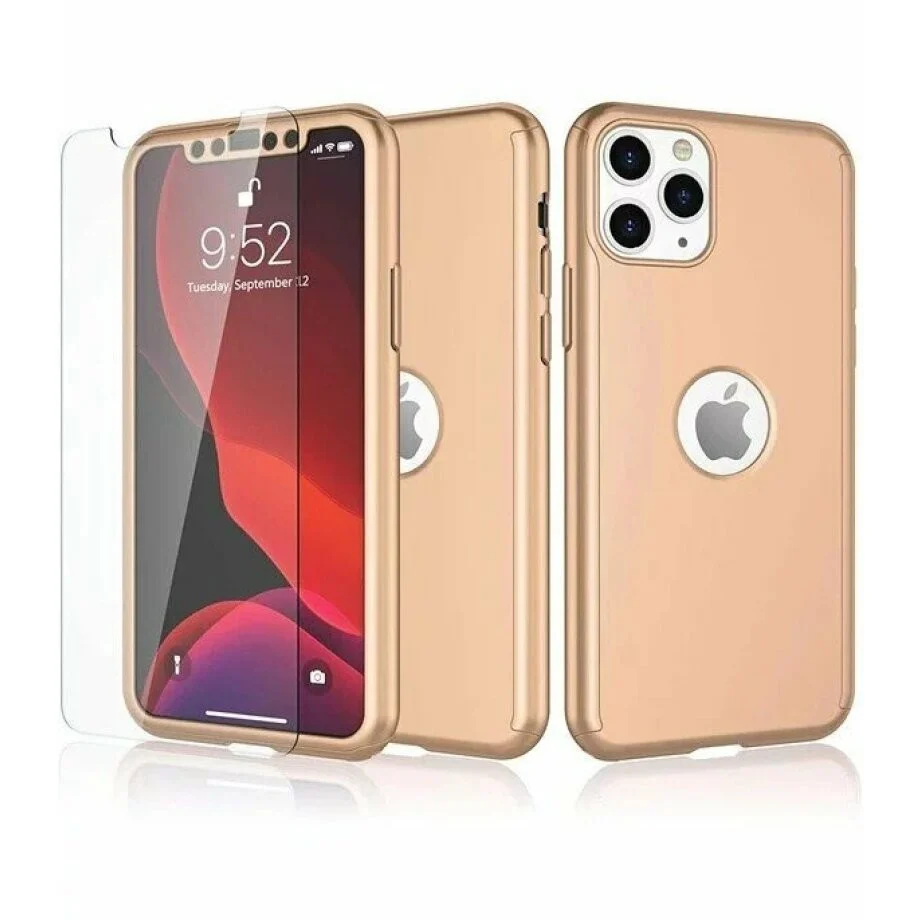Husa de protectie Vivimall compatibila cu Samsung S21 Ultra Full Cover 360 Auriu + Folie de protectie