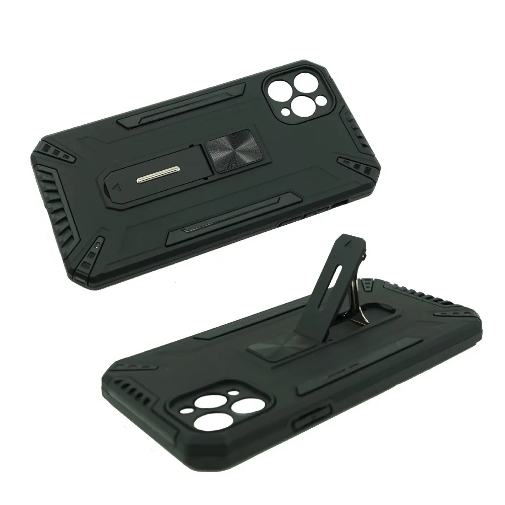 Husa de protectie Vivimall pentru Apple iPhone 12 Mini Defender Model 4 cu suport, Negru