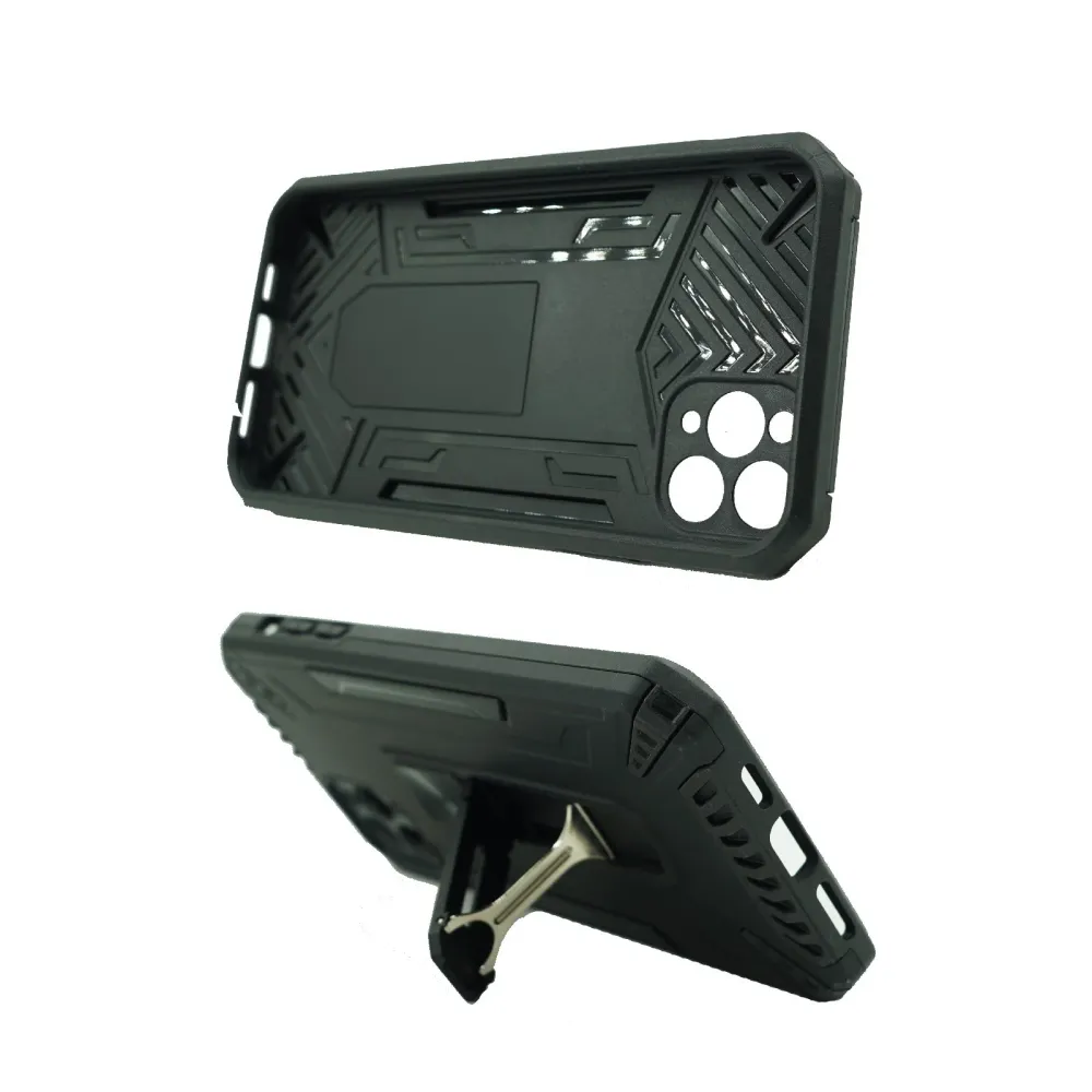Husa de protectie Vivimall pentru Apple iPhone 12 Mini Defender Model 4 cu suport, Negru