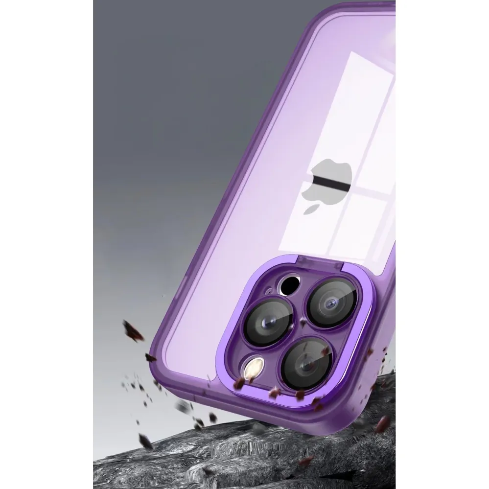 Husa protectie Vivimall pentru Samsung A13 5G Electroplated cu suport pentru camera, 1.5 mm grosime, protectie camera, Mov