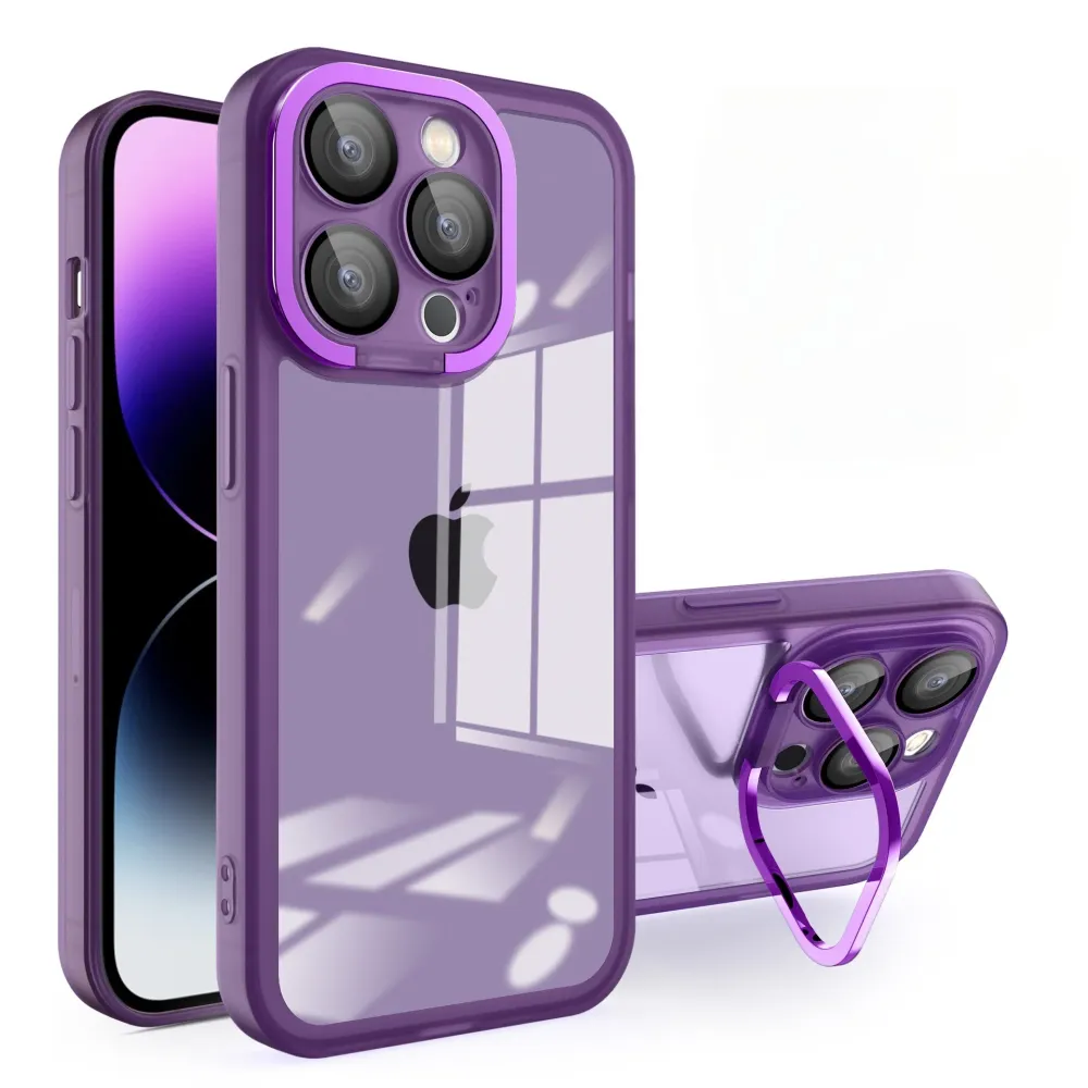 Husa protectie Vivimall pentru Samsung A23 5G Electroplated cu suport pentru camera, 1.5 mm grosime, protectie camera, Mov