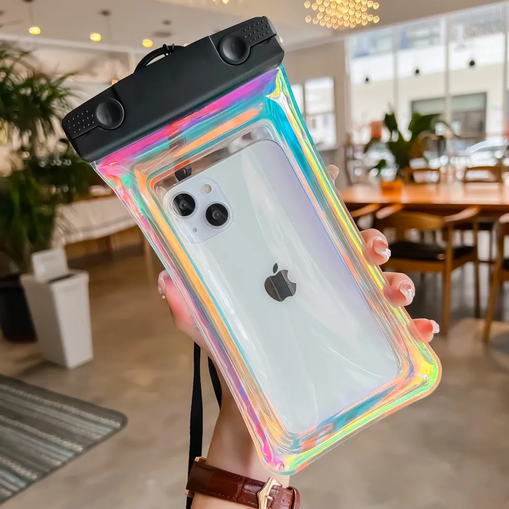 Husa subacvatica Holografica Waterproof Vivimall, Snowproof, Universala, Impermeabila, cu Snur, pentru telefon sau documen...