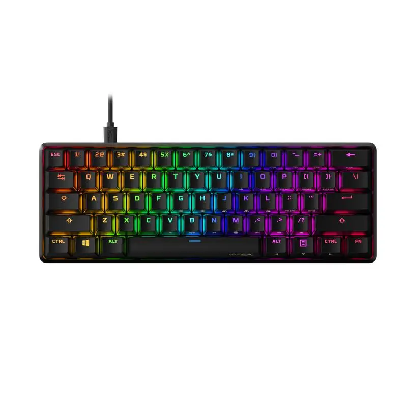 Геймърск механична клавиатура HyperX Alloy Origins 60, HyperX червени суичове, Черен