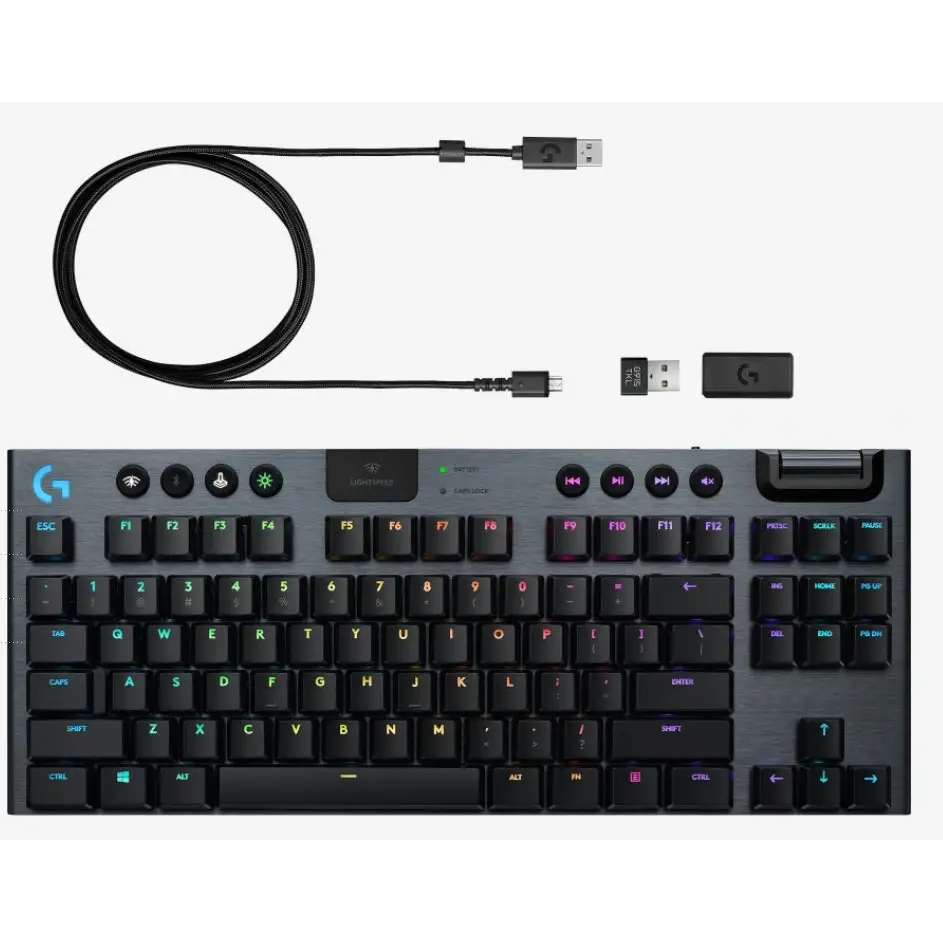 Клавиатура, Logitech G915 Wireless TKL Keyboard, GL Tactile Low Profile, Lightspeed Wireless, Lightsync RGB, Game Mode, Me...