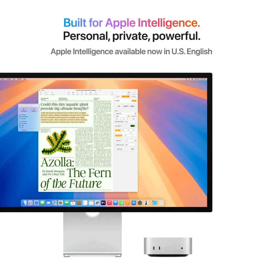 Mac mini M4 Apple M4 чип с 10-ядрен CPU и 10-ядрен GPU 16GB 2TB