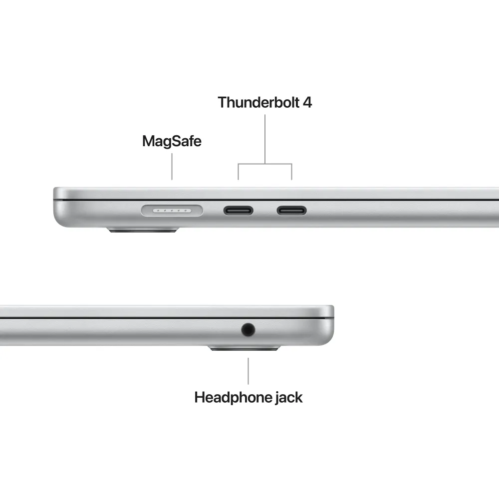 15-инчов MacBook Air:Apple M5 чип с 10-ядрен CPU и 10-ядрен GPU, 2TB SSD, 16GB RAM, International English - Silver CTO