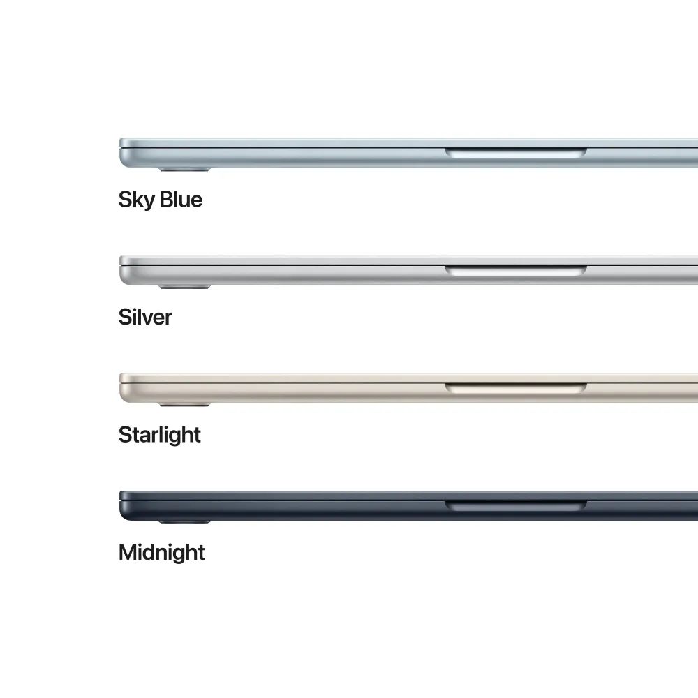 15-инчов MacBook Air:Apple M5 чип с 10-ядрен CPU и 10-ядрен GPU, 4TB SSD, 24GB RAM, International English - Sky Blue CTO