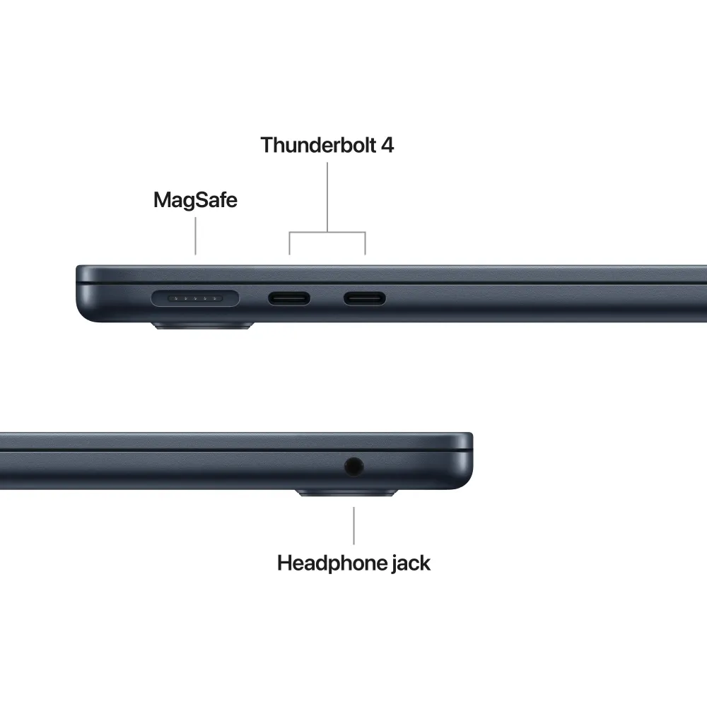 13-инчов MacBook Air:Apple M5 чип с 10-ядрен CPU и 10-ядрен GPU, 512GB SSD, 32GB RAM, International English - Midnight CTO