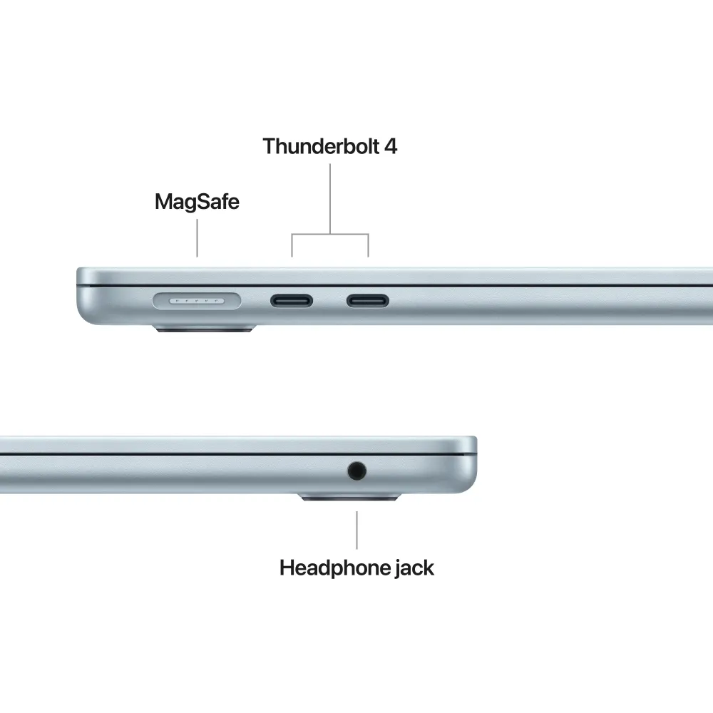 13-инчов MacBook Air:Apple M5 чип с 10-ядрен CPU и 10-ядрен GPU, 512GB SSD, 16GB RAM, International English - Sky Blue CTO