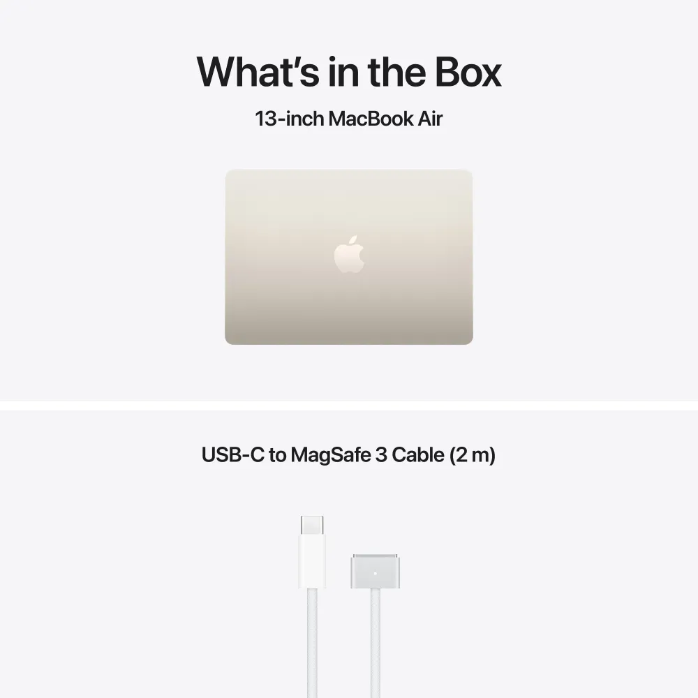 13-инчов MacBook Air:Apple M5 чип с 10-ядрен CPU и 10-ядрен GPU, 512GB SSD, 16GB RAM, International English - Starlight CTO