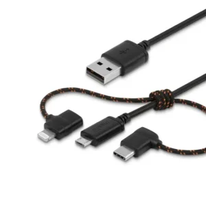 Moshi 3--1 Universal Charging cable (USB-C / Lightning / MicroUSB) - Black