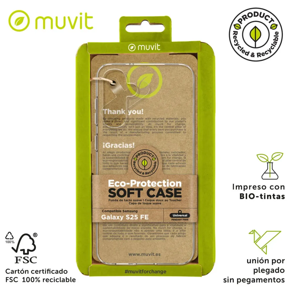Калъф за мобилен телефон Muvit Change Galaxy S25 FE Прозрачен