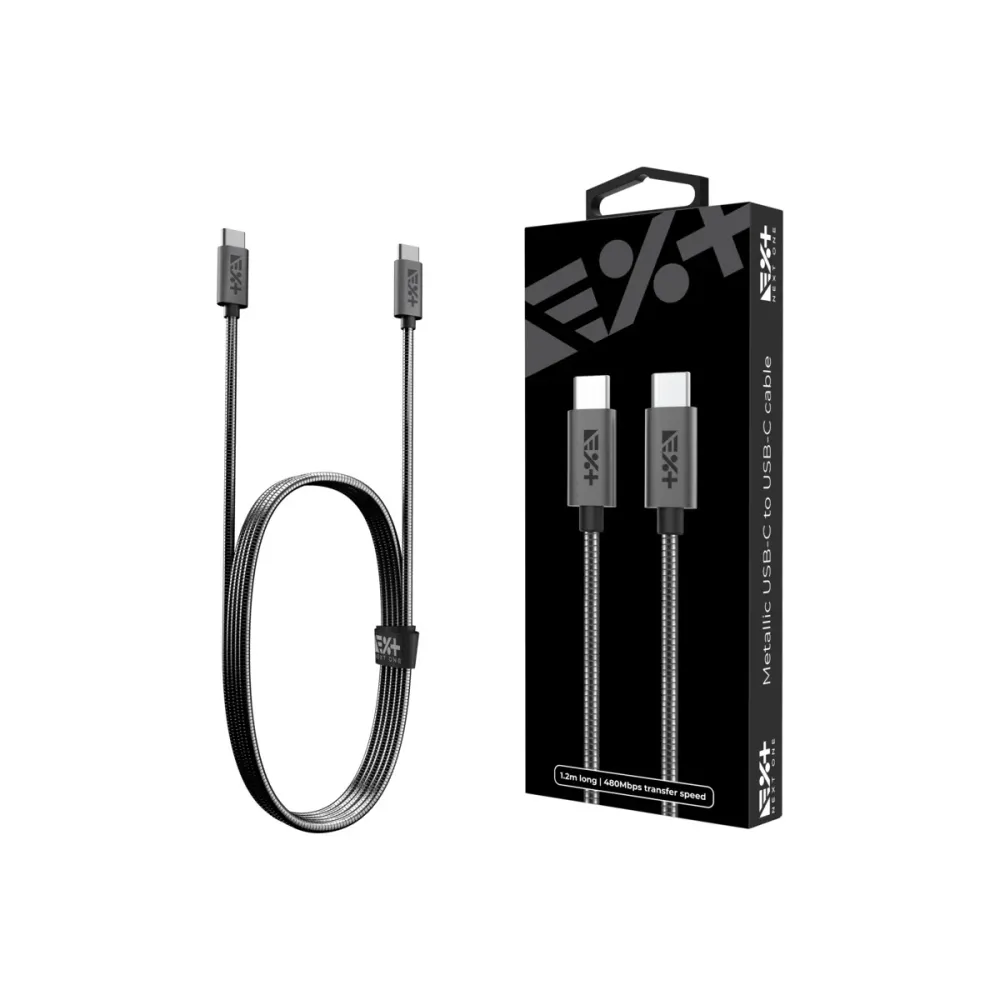 Метален кабел от NEXT ONE USB-C към USB-C | SPACE GRAY