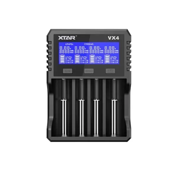 Зарядно устройство за NIMH/LiIon батерии 4 гнезда LCD дисплей USB VX4 SET XTAR