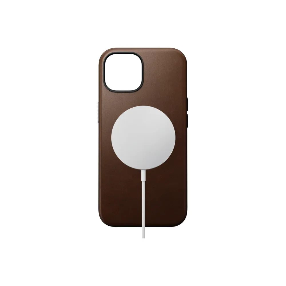 Nomad Modern Leather Case, brown - iPhone 15 Pro