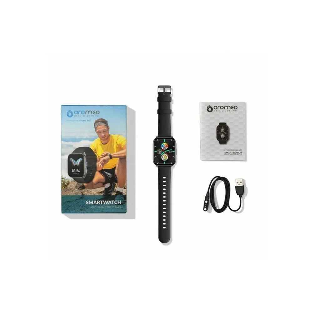 Смарт часовник Oromed ORO FIT PRO GT BLACK Черен Сив 1,78"
