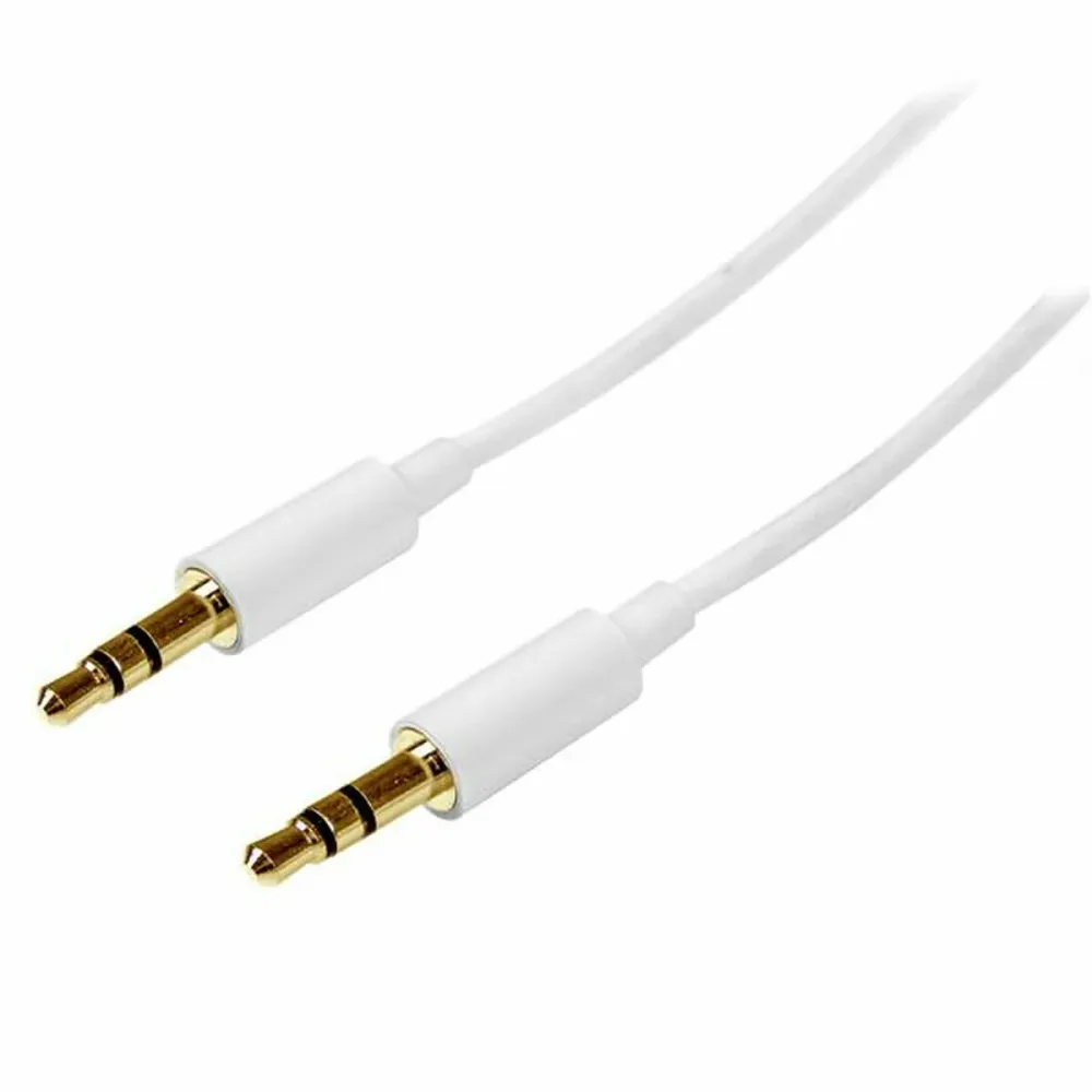 Аудио кабел с жак (3,5 mm) към 2 RCA кабел Startech MU1MMMSWH Бял 1 m