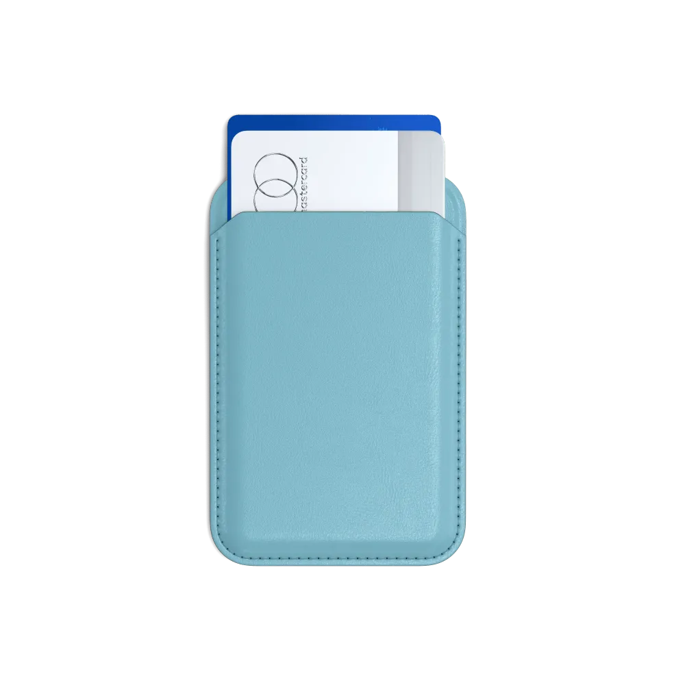 Satechi Vegan-Leather Magnetic Wallet Stand, Magsafe Compatible - Light Blue
