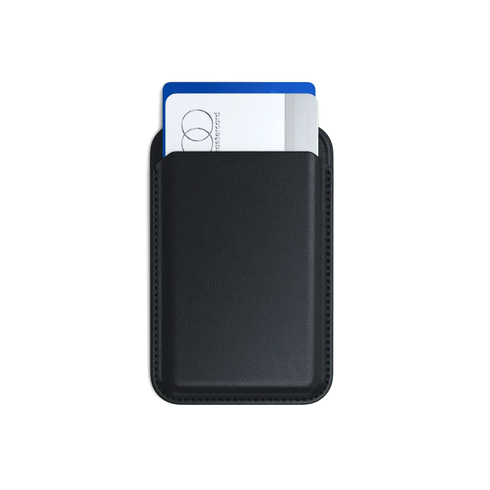 Satechi Vegan-Leather Magnetic Wallet Stand, Magsafe Compatible - Black
