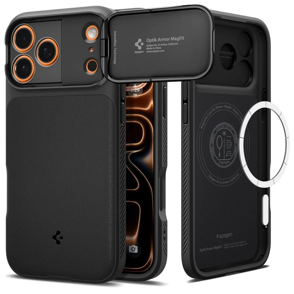 Калъф Spigen Optik Armor MagSafe за iPhone 17 Pro - черен