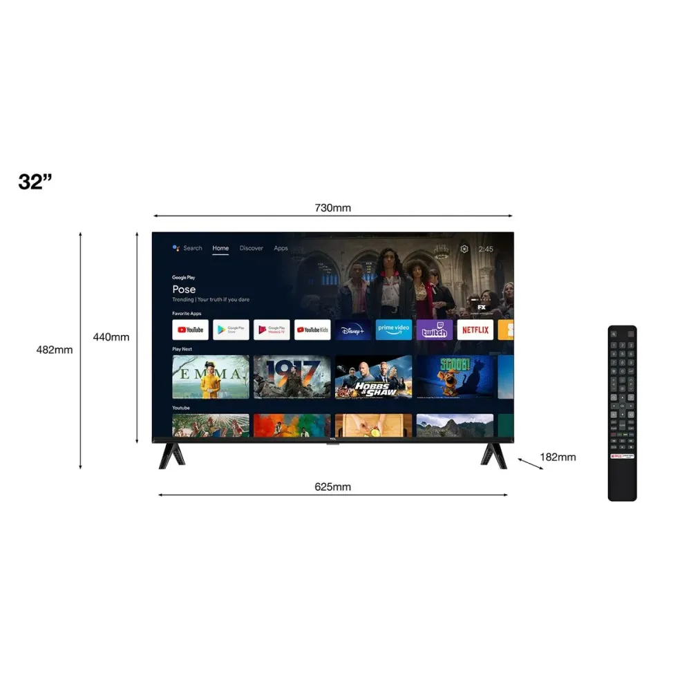 Смарт телевизор TCL S54 Series 32S5400AF 32" Full HD LED HDR D-LED HDR10 Direct-LED