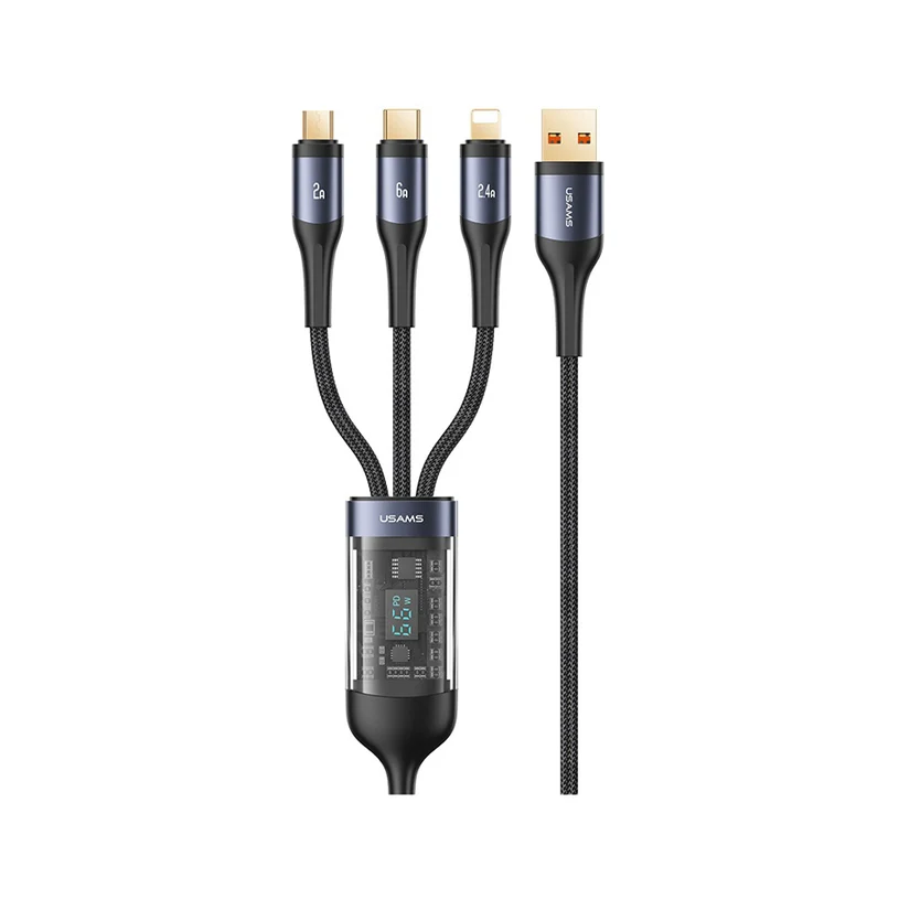 КАБЕЛ USAMS 3in1 66W 1.2M U83 SJ582USB01