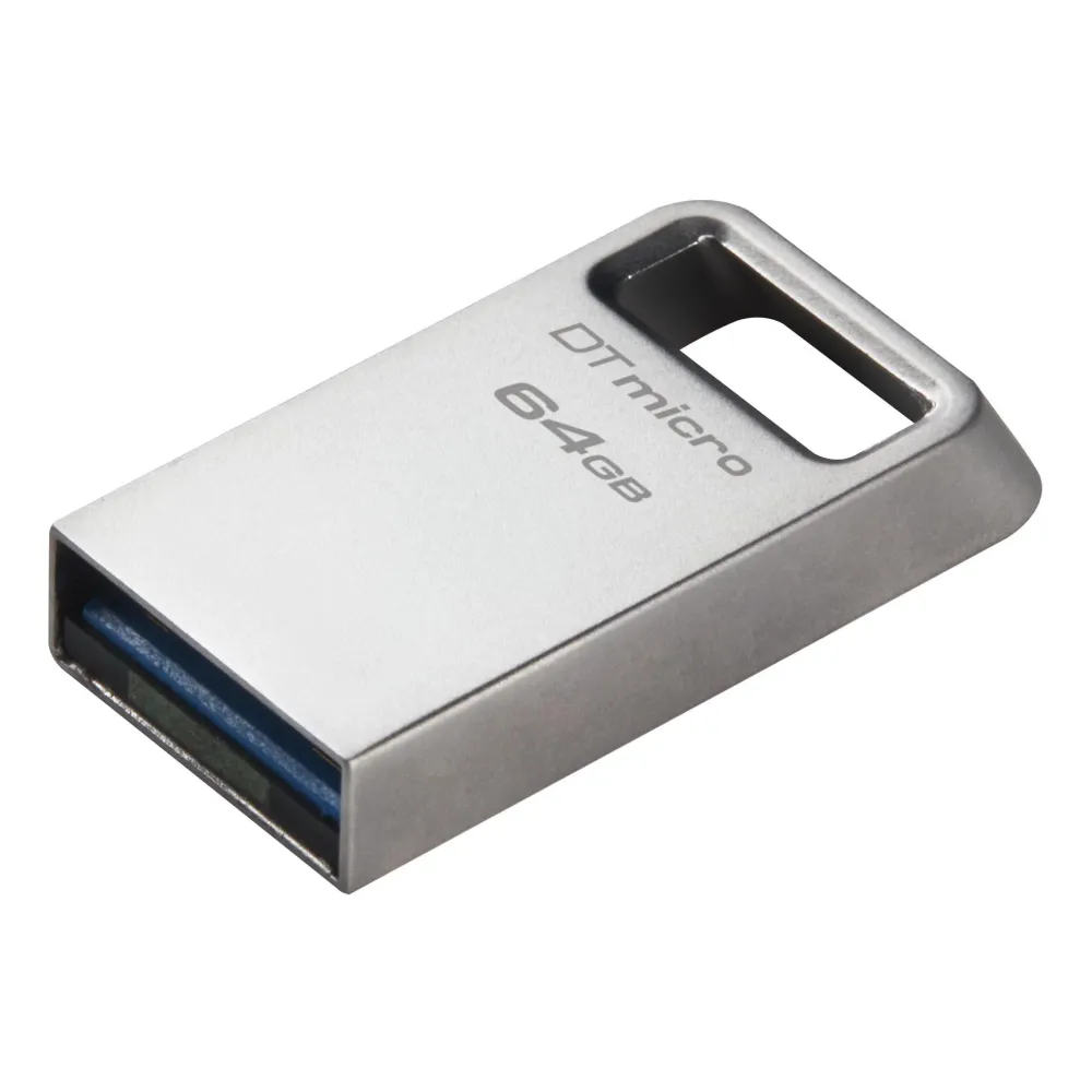 USB памет KINGSTON DataTraveler Micro, 64GB, USB- 3.2 Gen 1, Сребрист
