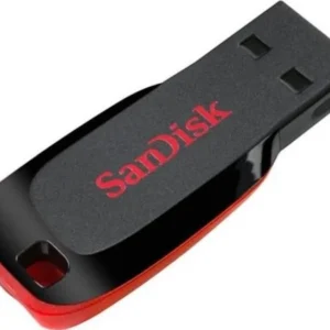USB памет SanDisk Cruzer Blade, 64GB, USB 2.0, Черен-Червен