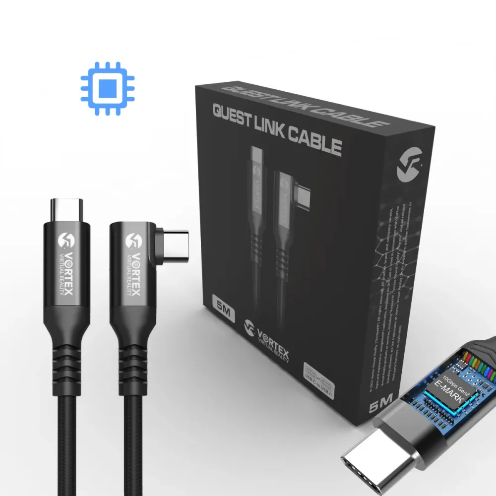 Кабел VortexVR 5м 10 GBPS PD100W (Fast charging) USB-C към META QUEST LINK / OCULUS LINK