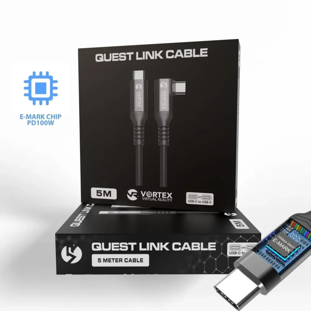 Кабел VortexVR 5м 10 GBPS PD100W (Fast charging) USB-C към META QUEST LINK / OCULUS LINK