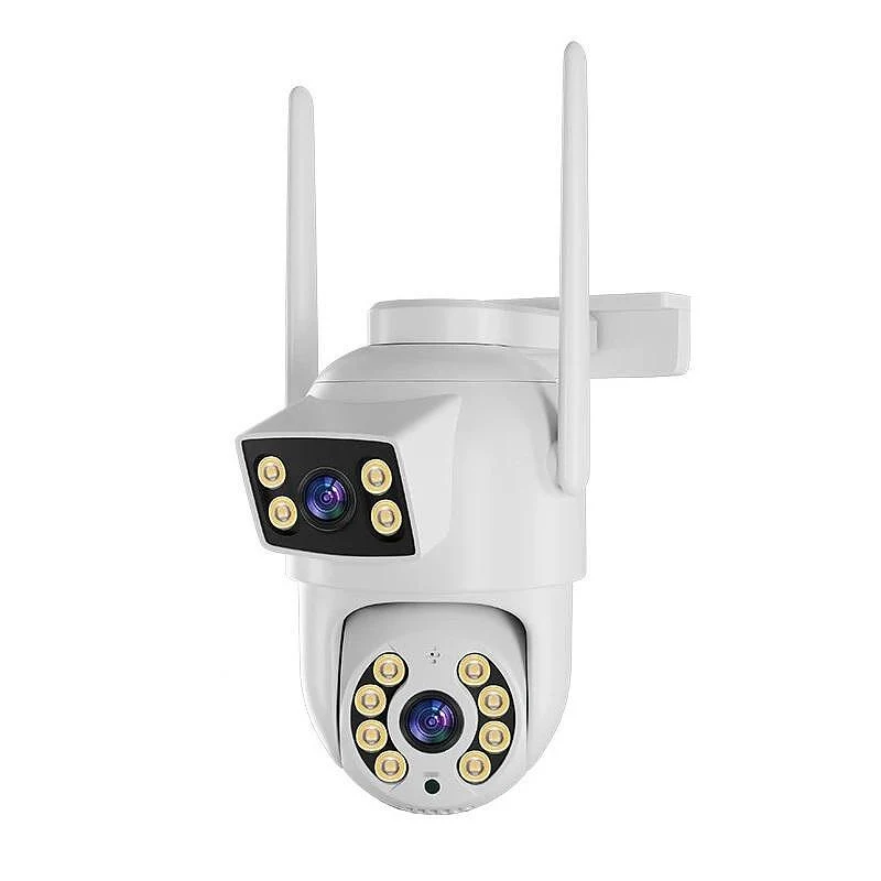 Въртяща Wi-Fi камера за наблюдение с два обектива – UltraHD 6MPX, IP66, нощно виждане