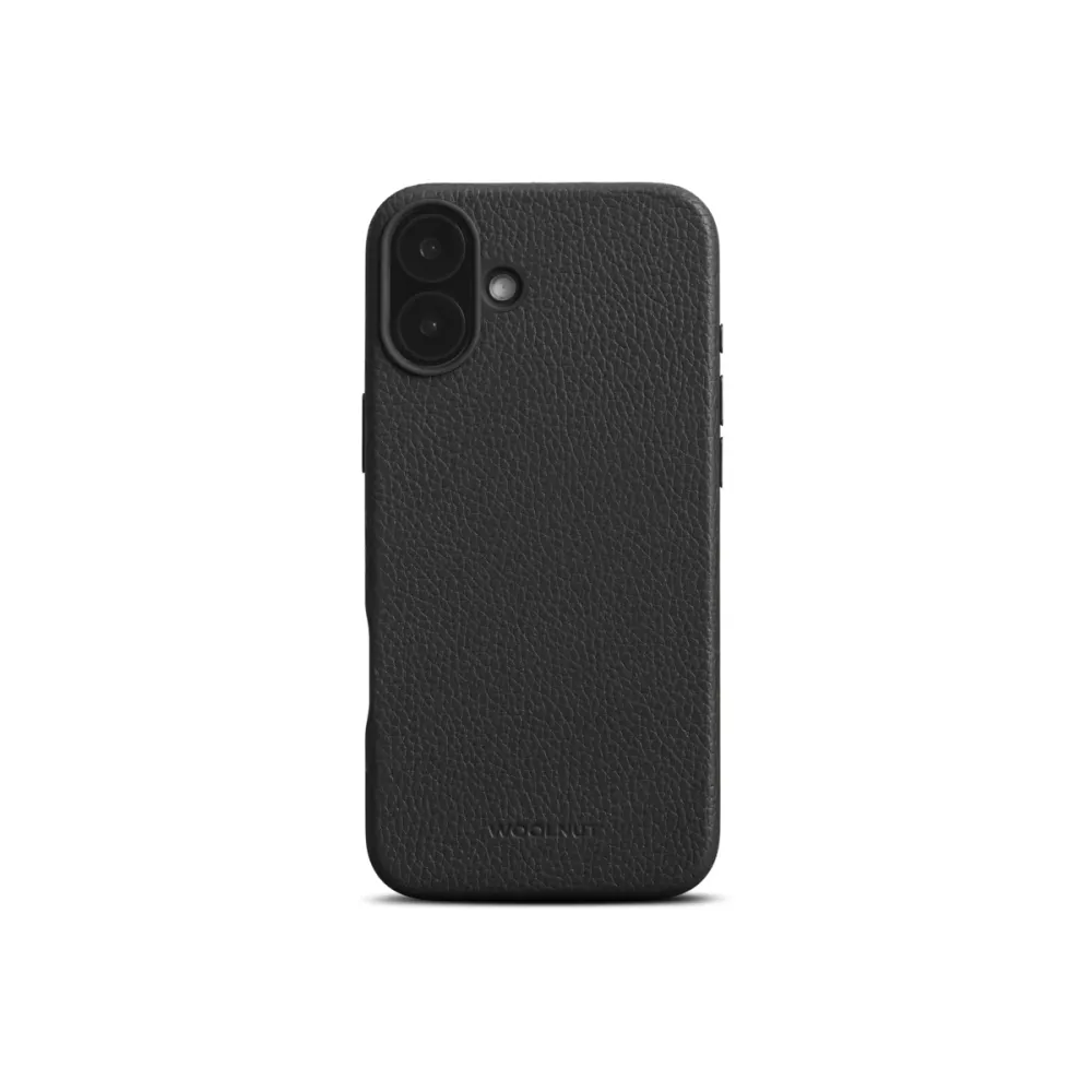 WOOLNUT Leather Case iPhone 16 Plus - Black