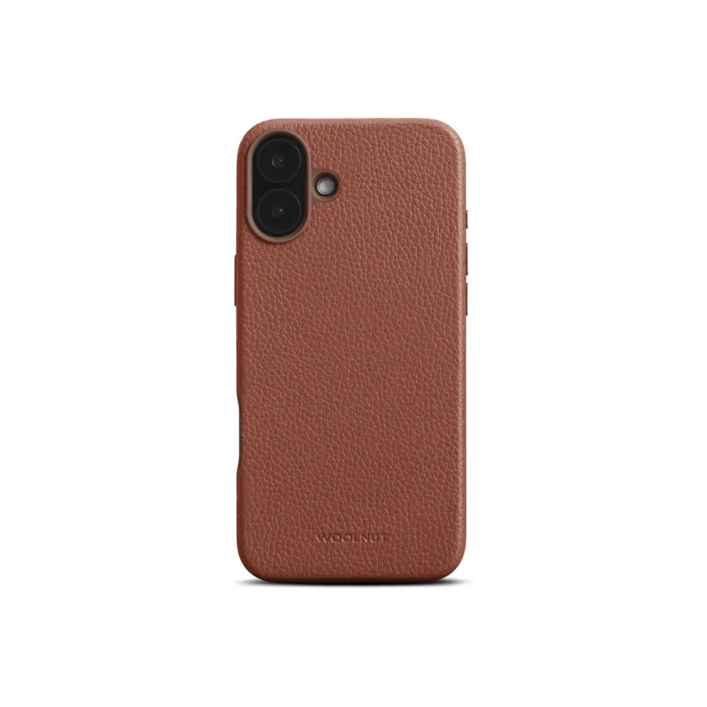 WOOLNUT Leather Case iPhone 16 Plus - Cognac