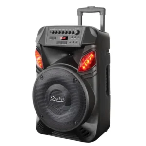 Тонколона Zephyr ZP 9999 B12, 300W, 12 инча, Bluetooth, AUX, USB, SD Card, 2 микрофона, безжична, черна, караоке