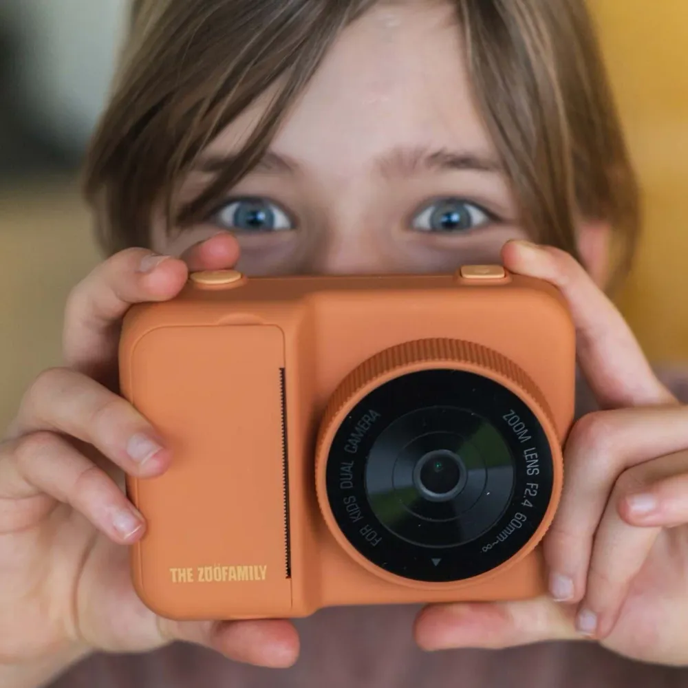 ZooFamily Мечето с фотоапарат за отпечатване за деца
